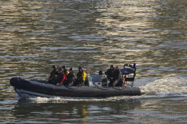 18 January 2020 - 10-24-16 
A crowd of Royal Navy officer cadets from BRNC come back in to the river on one of the high speed ribs. They'll have been out for a bit of a thrill ride. Or, more accurately, a toss around. If I am allowed to say that.